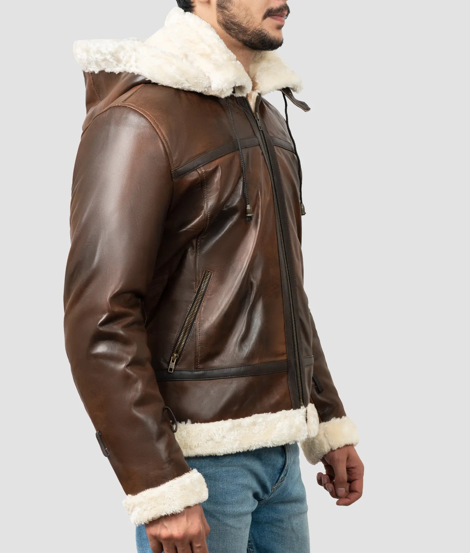 Andrew Mens Hilton B-3 Aviator Bomber Jacket | Mens Hilton B-3 Aviator Bomber Jacket-3