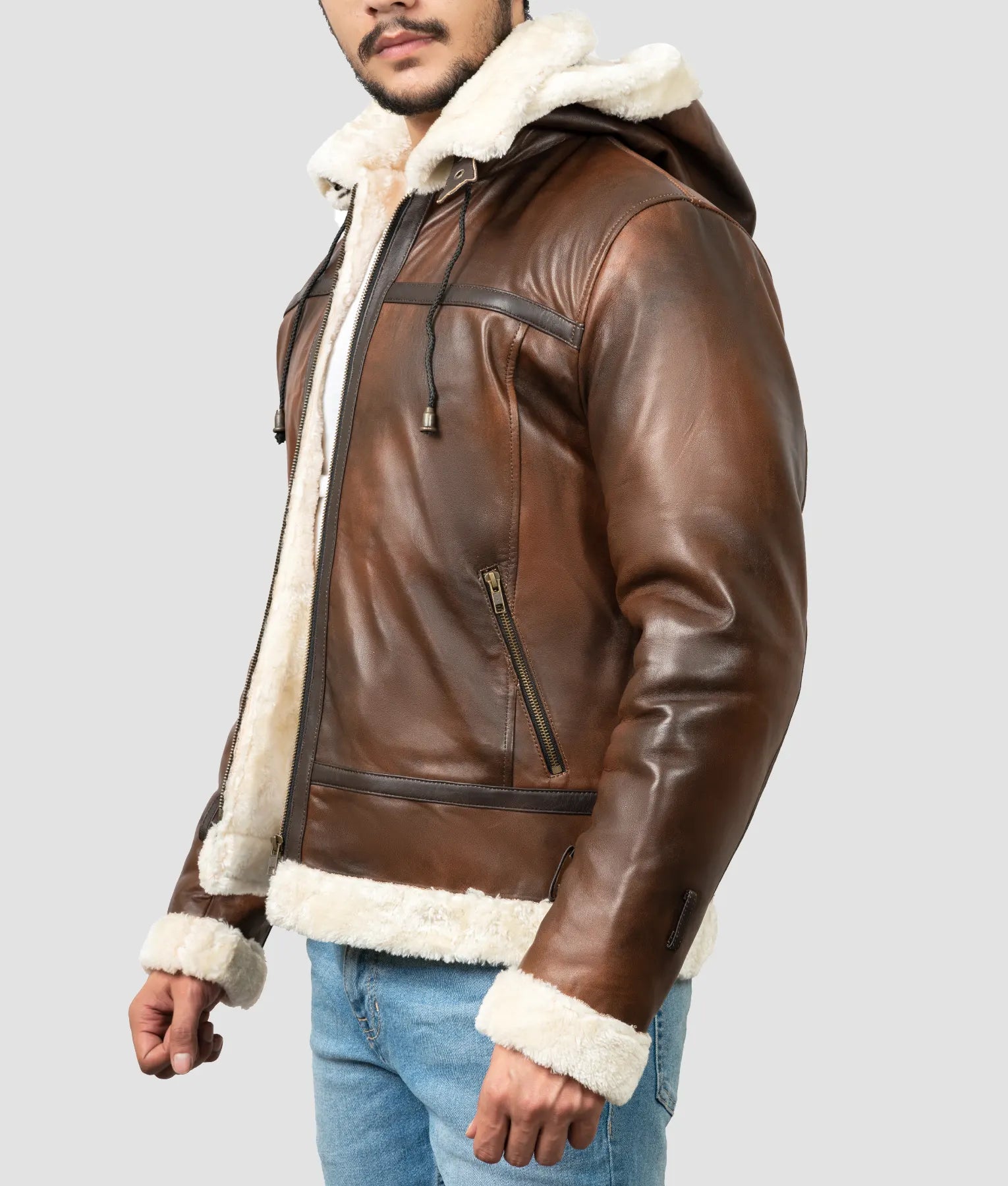Andrew Mens Hilton B-3 Aviator Bomber Jacket | Mens Hilton B-3 Aviator Bomber Jacket-4
