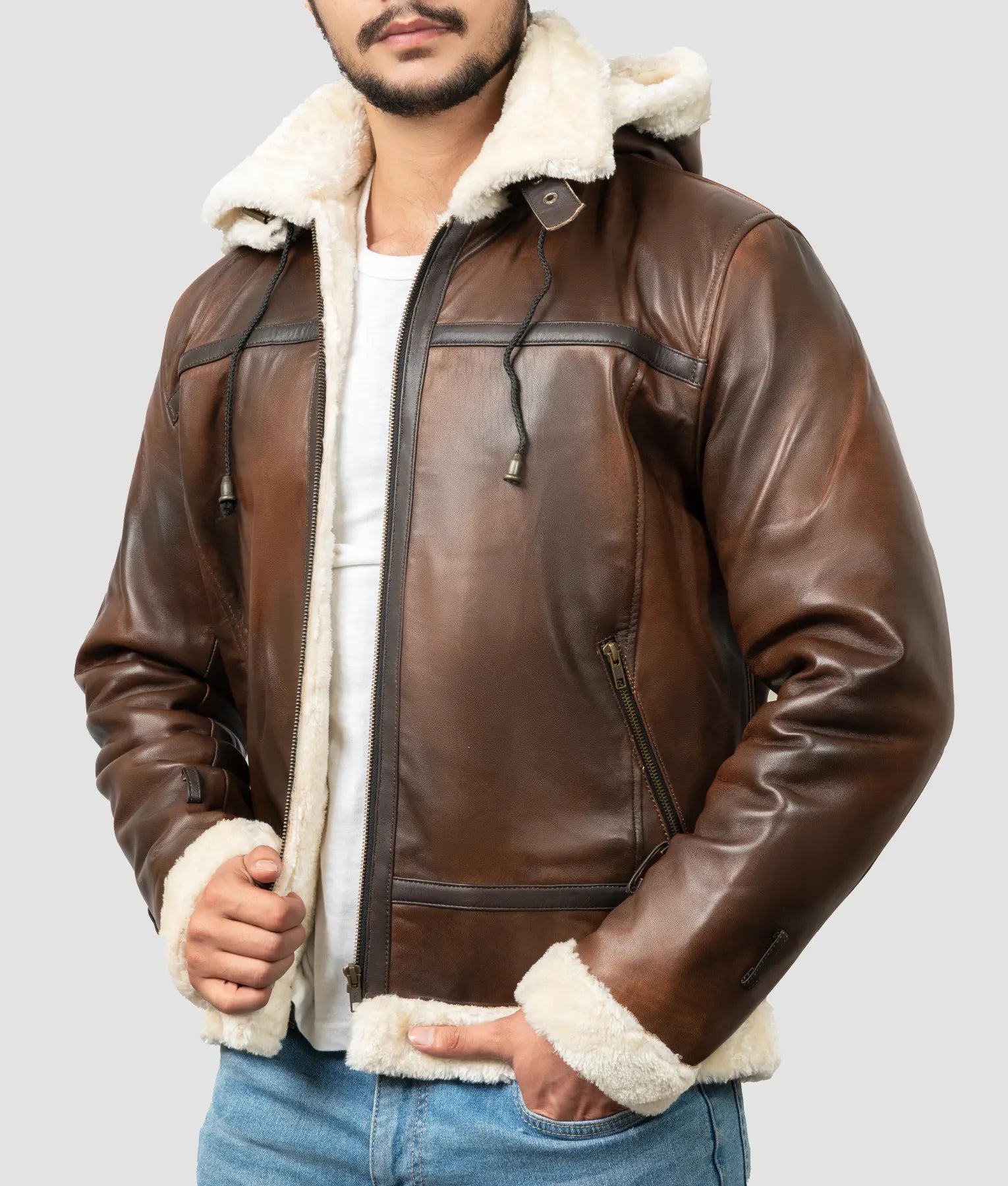 Andrew Mens Hilton B-3 Aviator Bomber Jacket | Mens Hilton B-3 Aviator Bomber Jacket-2