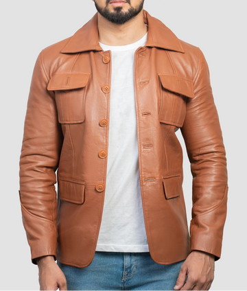 Ben Mens Brown Leather Jacket | Mens Brown Leather Jacket-1