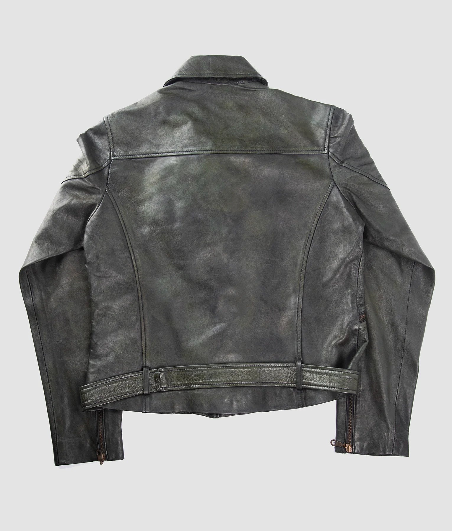 Brandy Womens Distressed Black Leather Biker Jacket | Womens Distressed Black Leather Biker Jacket-2