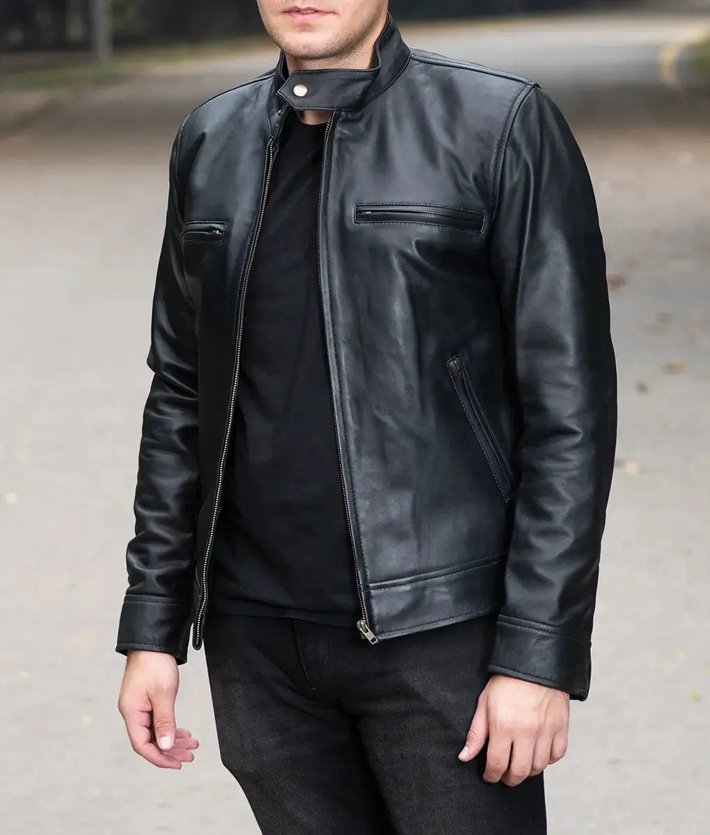 Brian Mens Black Leather Jacket My Store