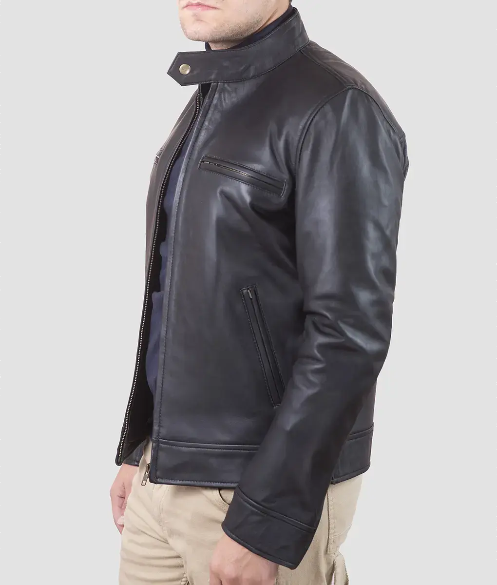 Brian Mens Black Leather Jacket My Store