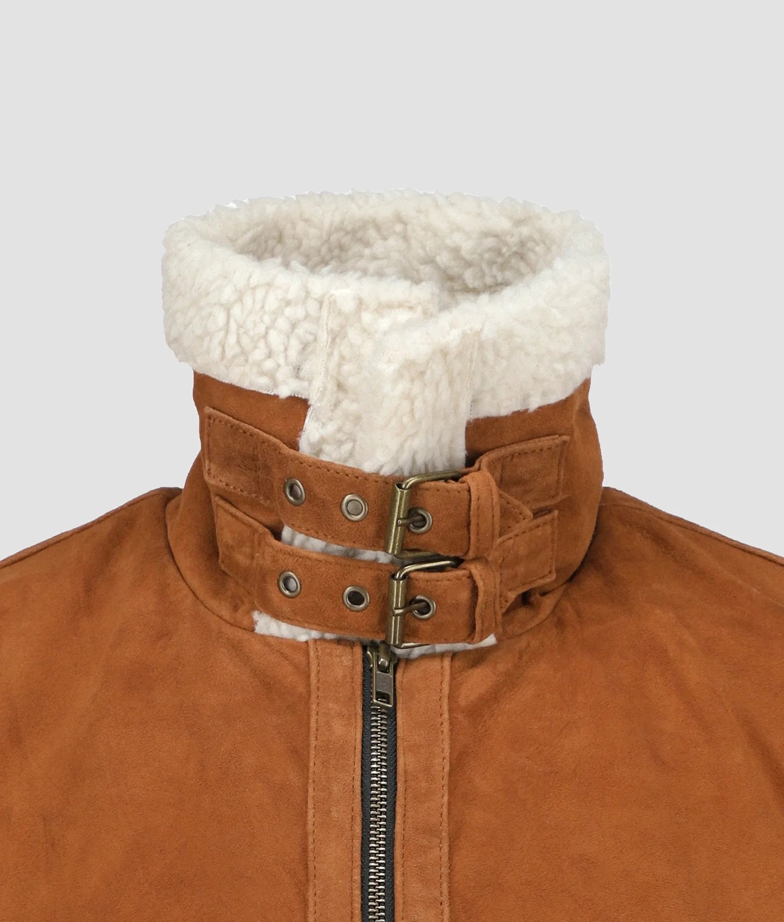 Chloe Womens Brown Suede Shearling Vest | Womens Brown Suede Shearling Vest-4