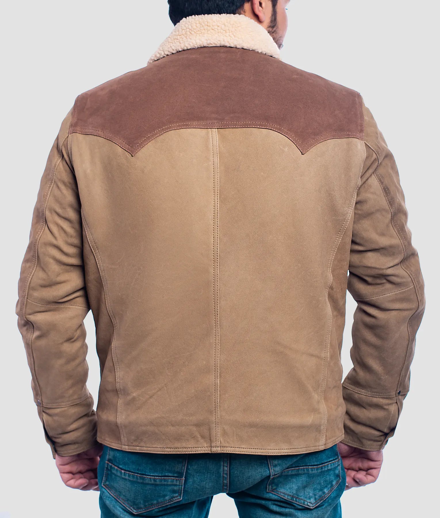 Chris Mens Distressed Brown Shearling Jacket | Mens Distressed Brown Shearling Jacket-4