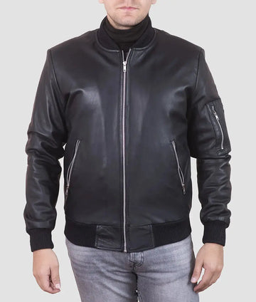 Daniel Mens Black MA-1 Bomber Jacket My Store
