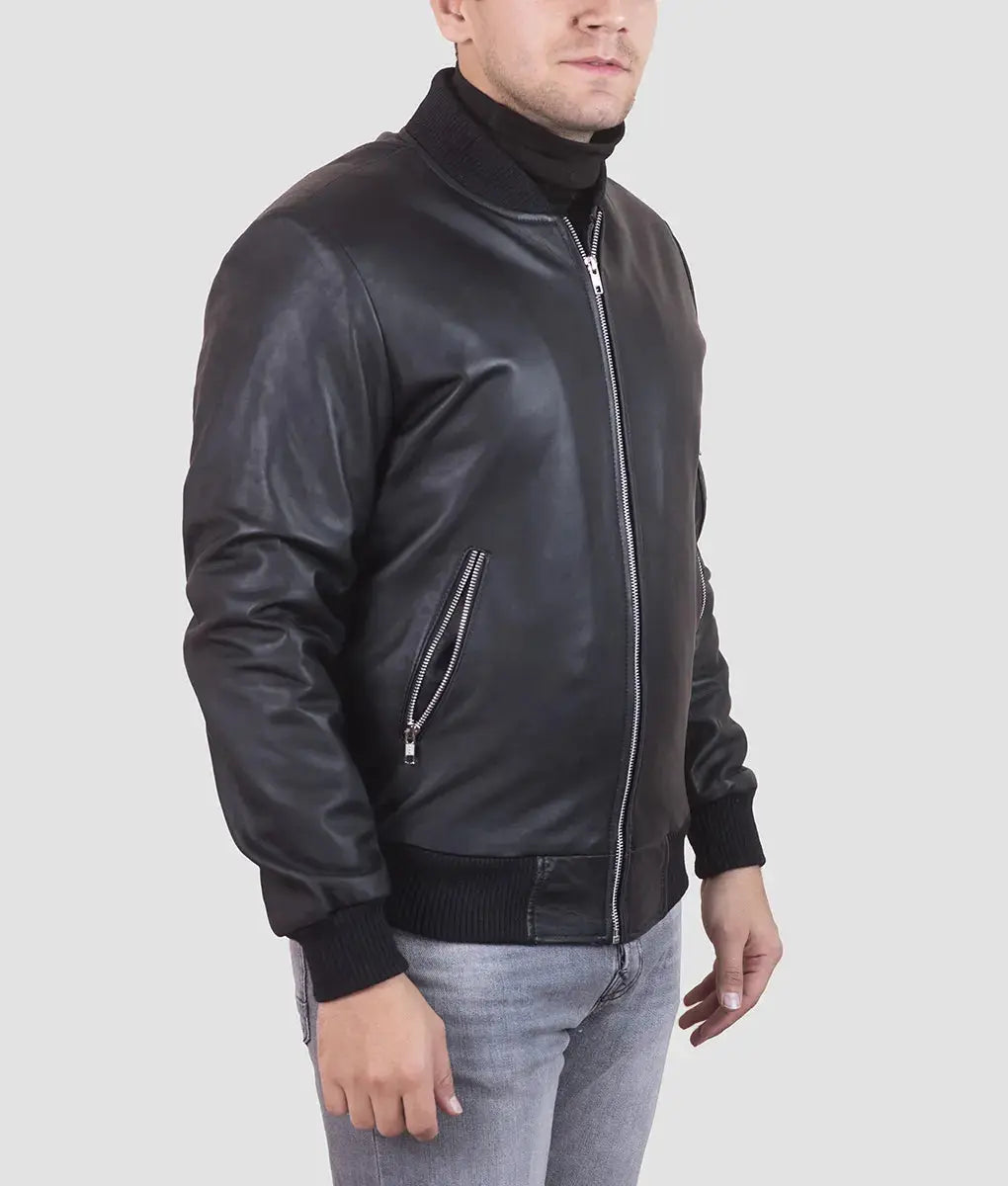 Daniel Mens Black MA-1 Bomber Jacket My Store