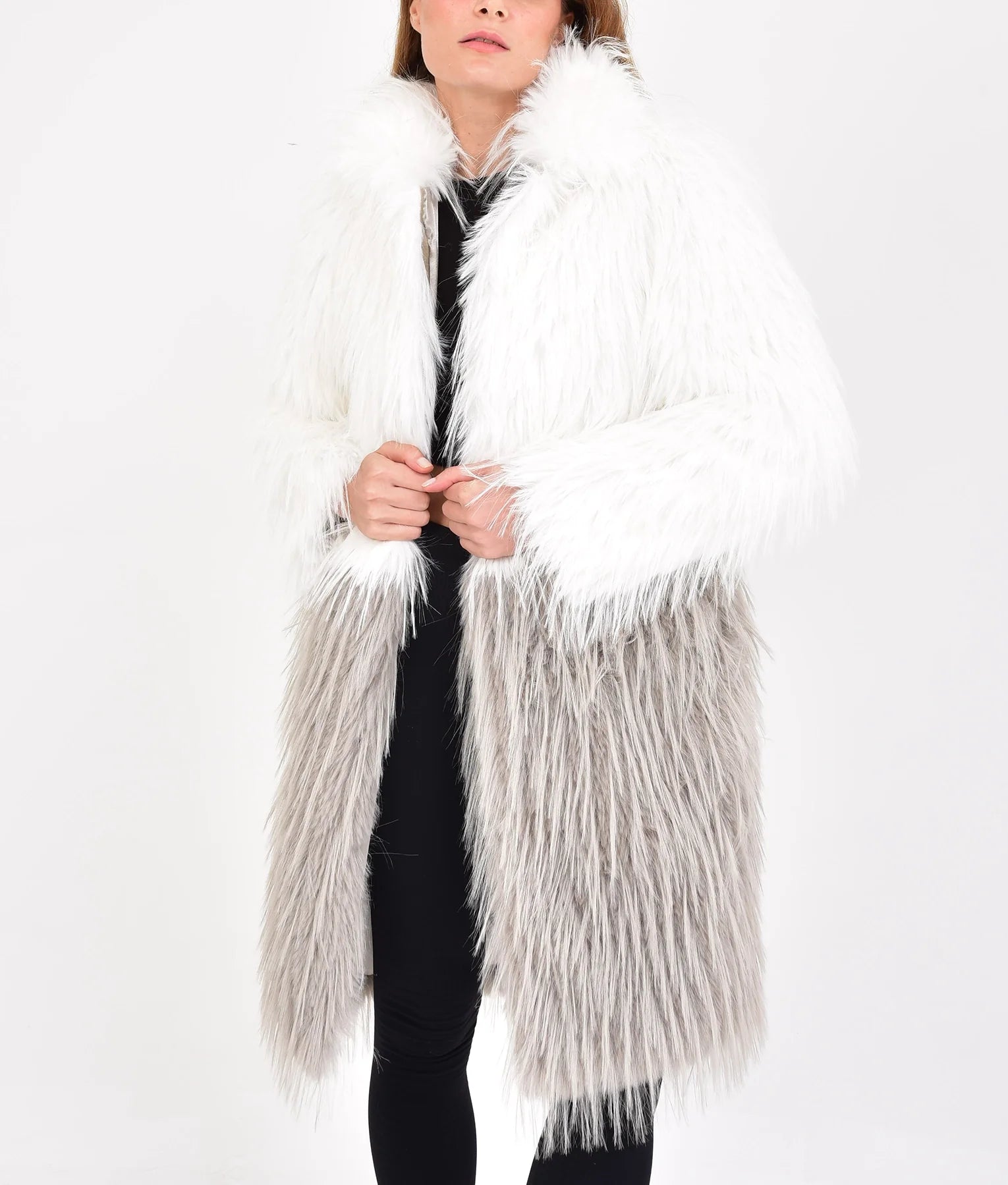 Esther Womens Dual Tone Fur Coat | Womens Dual Tone Fur Coat-2