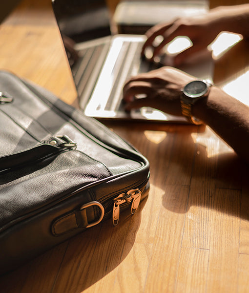 Men Black Leather Laptop Bag | Black Leather Laptop Bag-5
