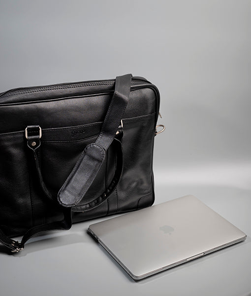 Men Black Leather Laptop Bag | Black Leather Laptop Bag-3
