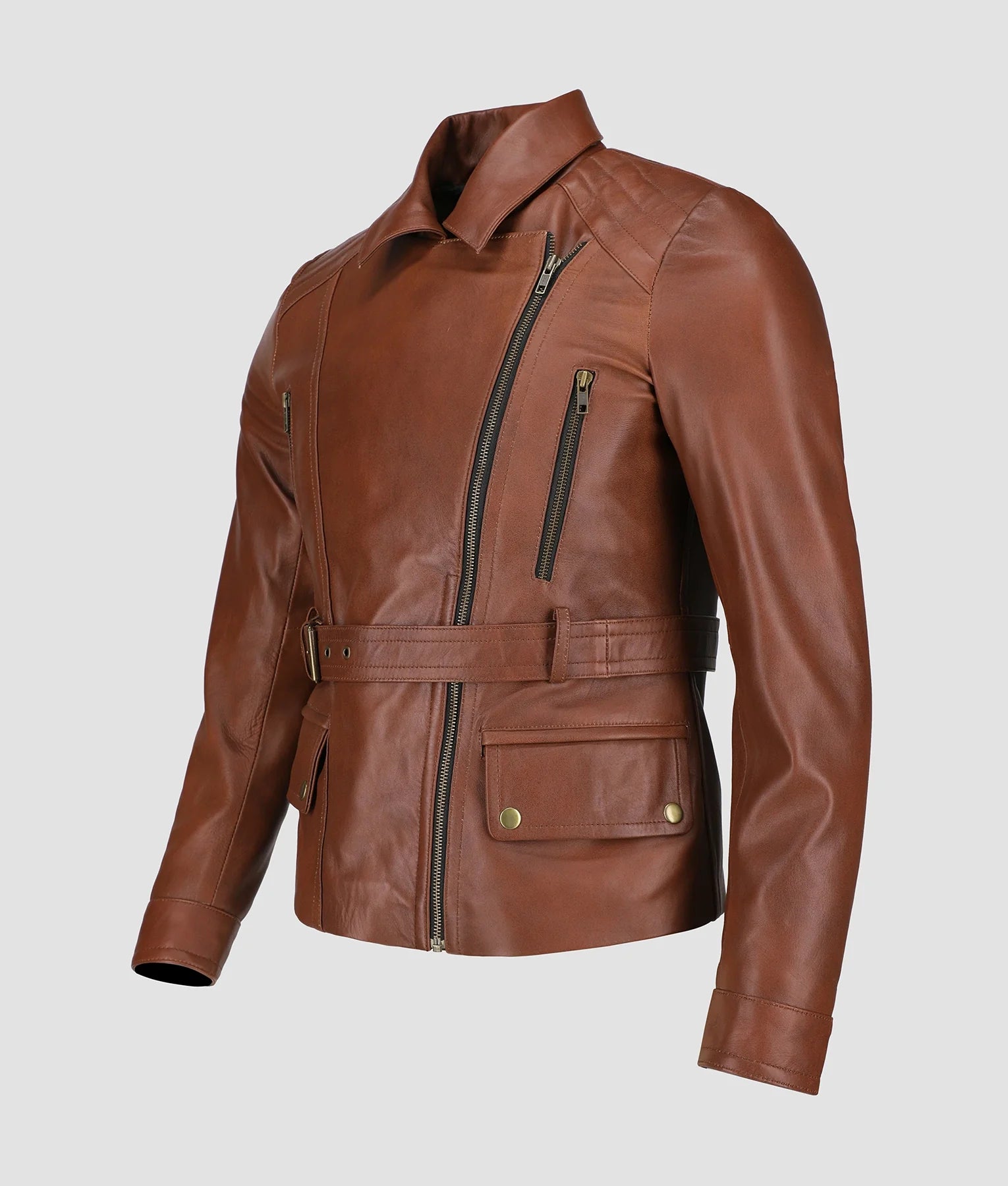 Nora Womens Brown Leather Jacket | Womens Brown Leather Jacket-2