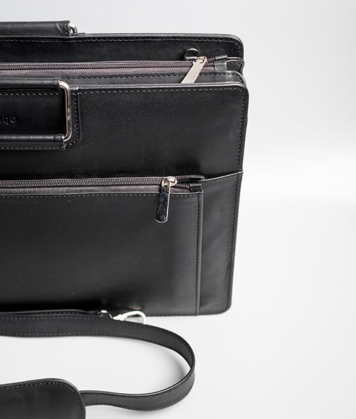 Office Laptop Leather Bag | Men's Office Laptop Black Leather Bag-9