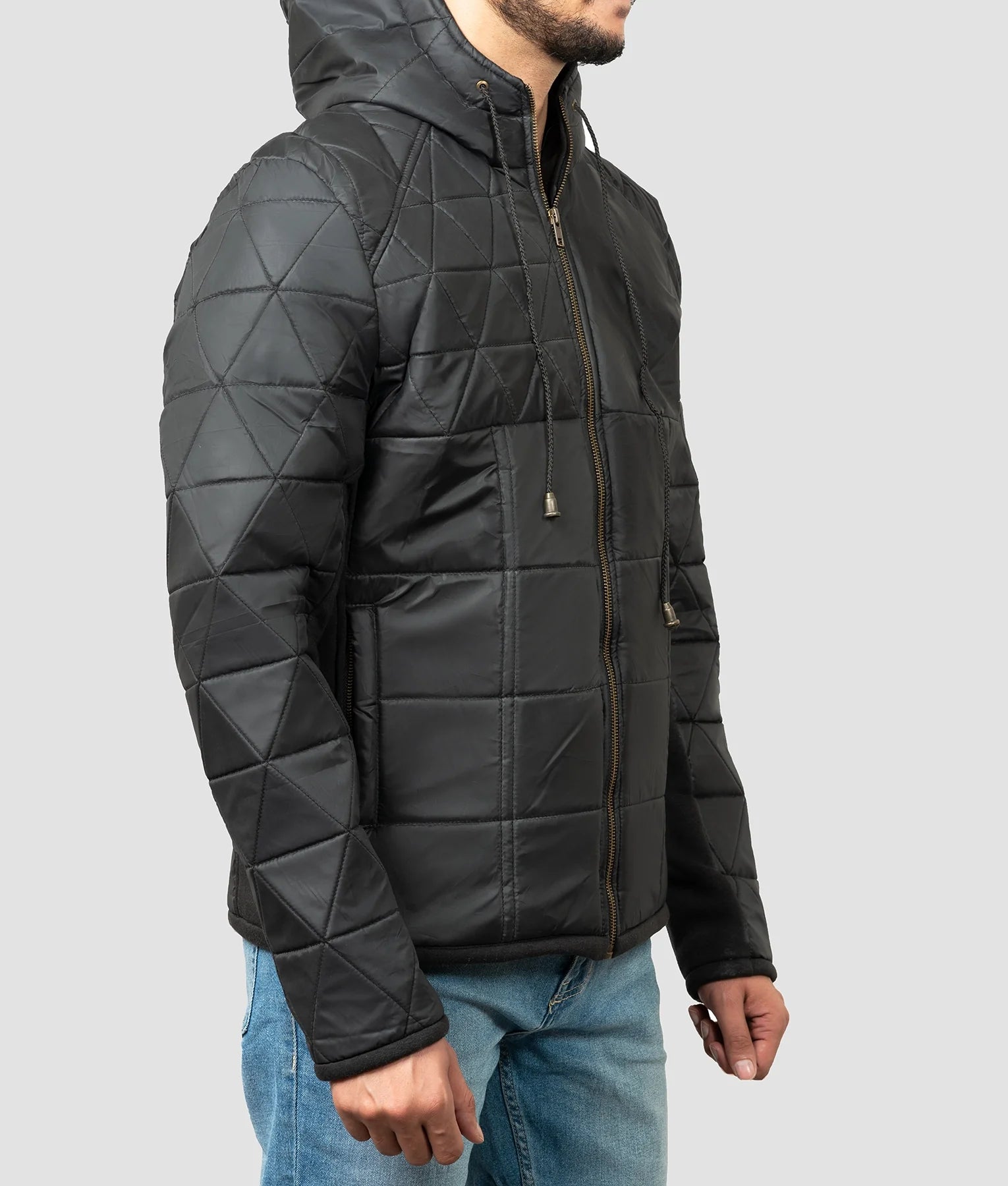 Roman Mens Black Quilted Jacket | Mens Black Quilted Jacket-2