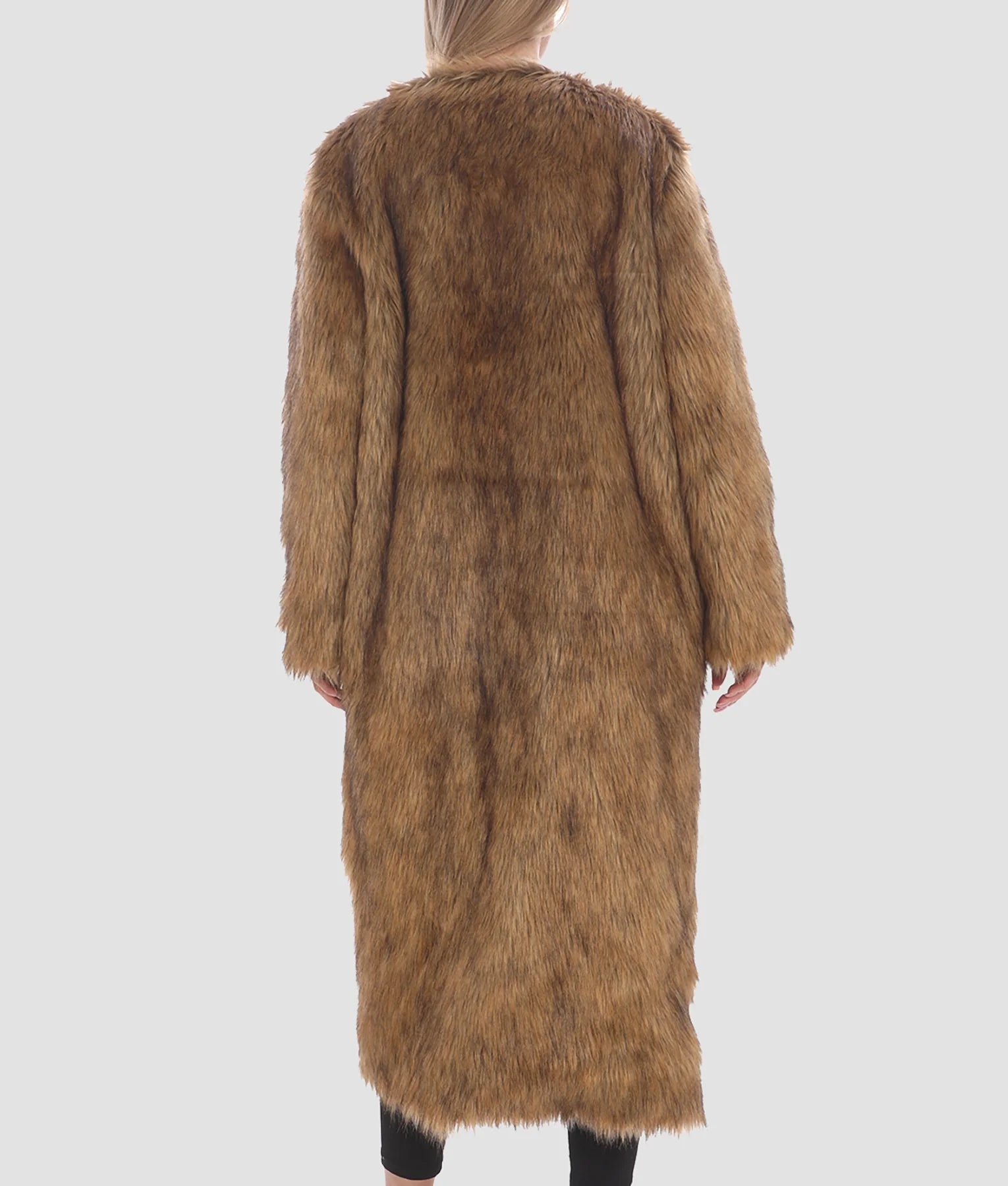 Selena Womens Brown Fur Coat | Womens Brown Fur Coat-4