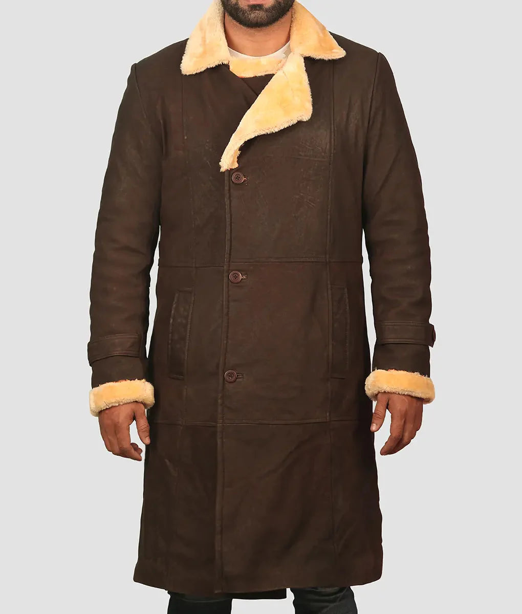Brauner Herrenmantel aus Leder – Mein Shop