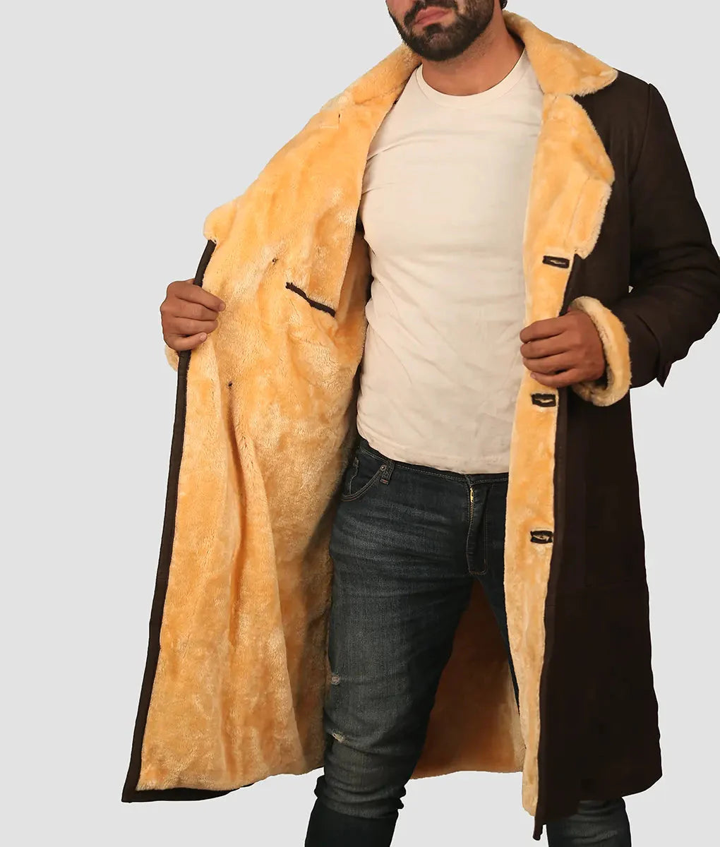 Brauner Herrenmantel aus Leder – Mein Shop