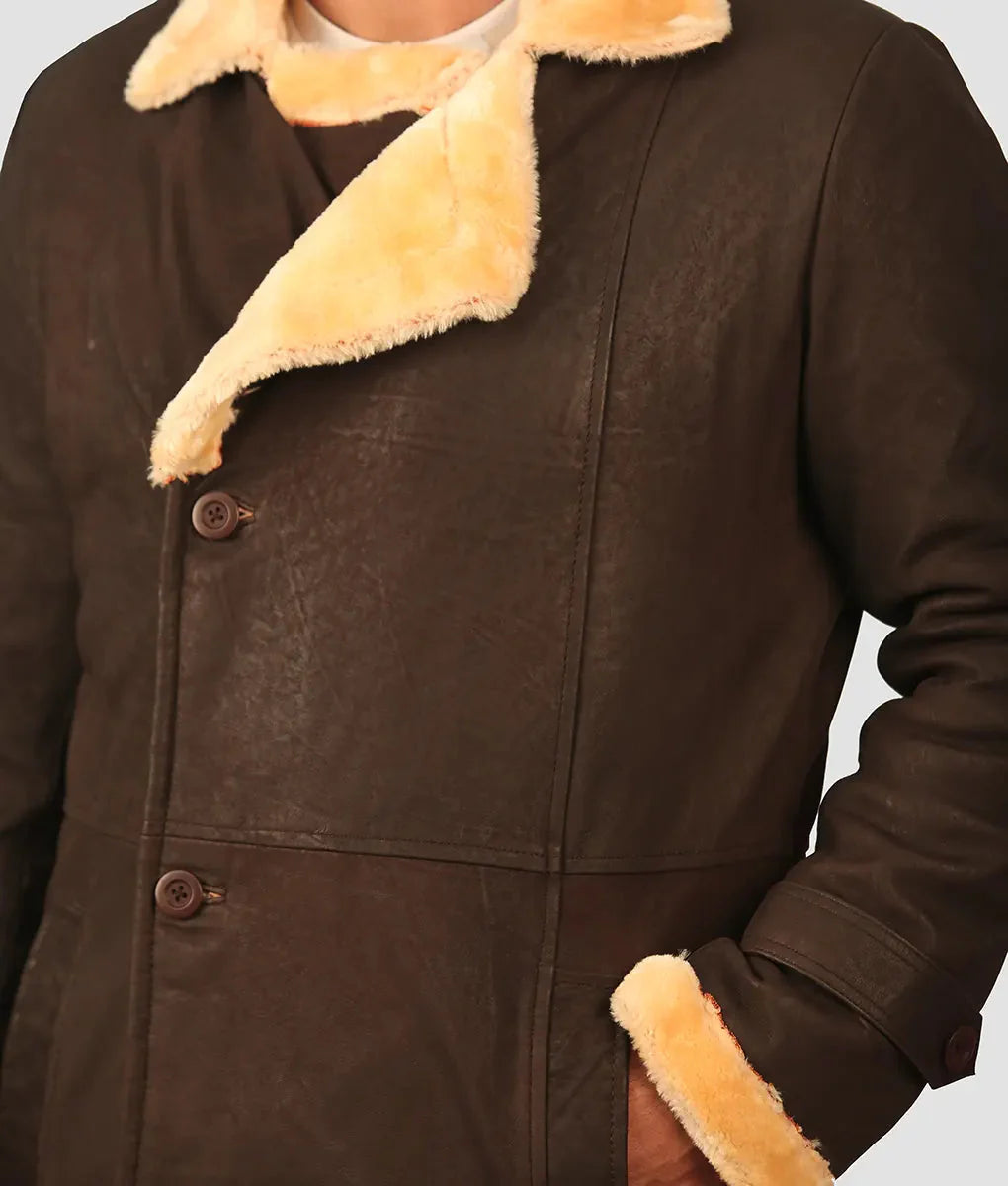 Brauner Herrenmantel aus Leder – Mein Shop