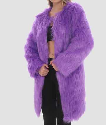 Sophia Women Purple Fur Coat | Women Purple Fur Coat-1