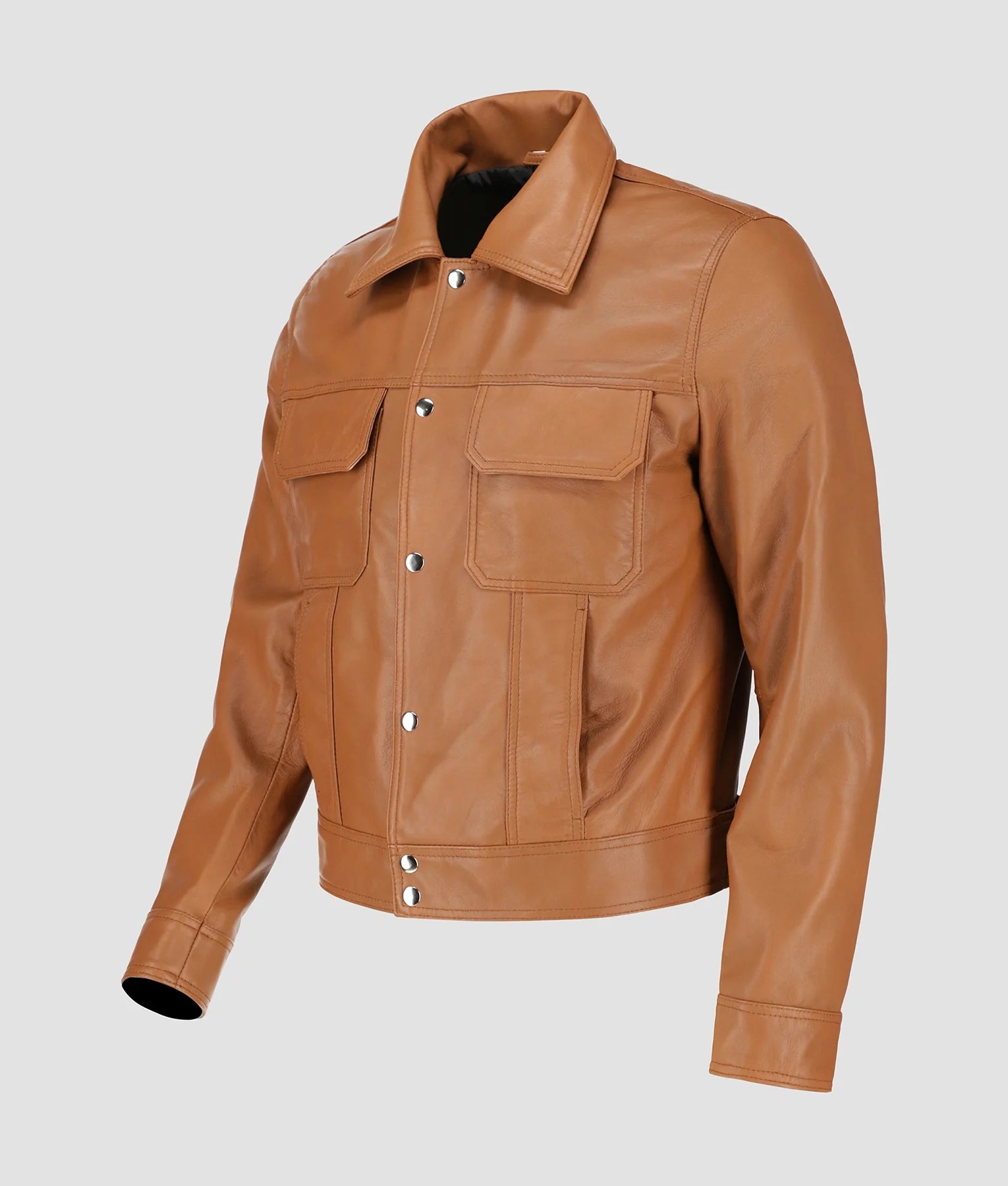 Zayden Mens Brown Leather Jacket | Mens Brown Leather Jacket-3